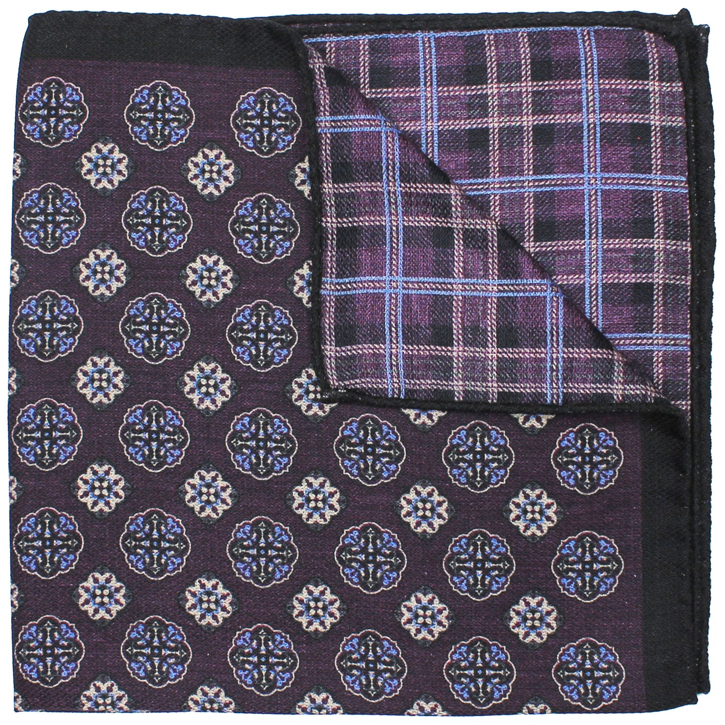 Purple Printed Reversible Neat/Plaid